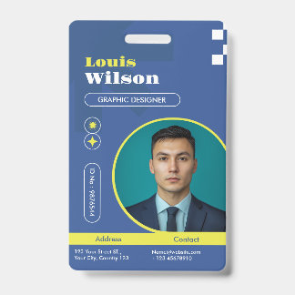 Professional Customisable Name & Barcode Staff  ID Badge