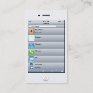 Professional Customisable White iPhone card