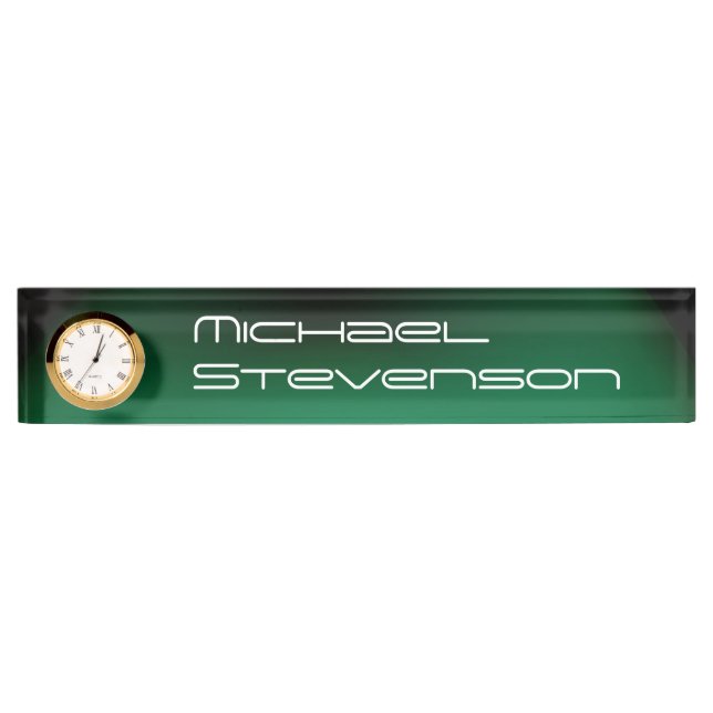 Professional Customise Text Nameplate with Clock (Front)