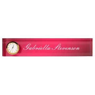 Professional Customise Text Red Handwriting Nameplate