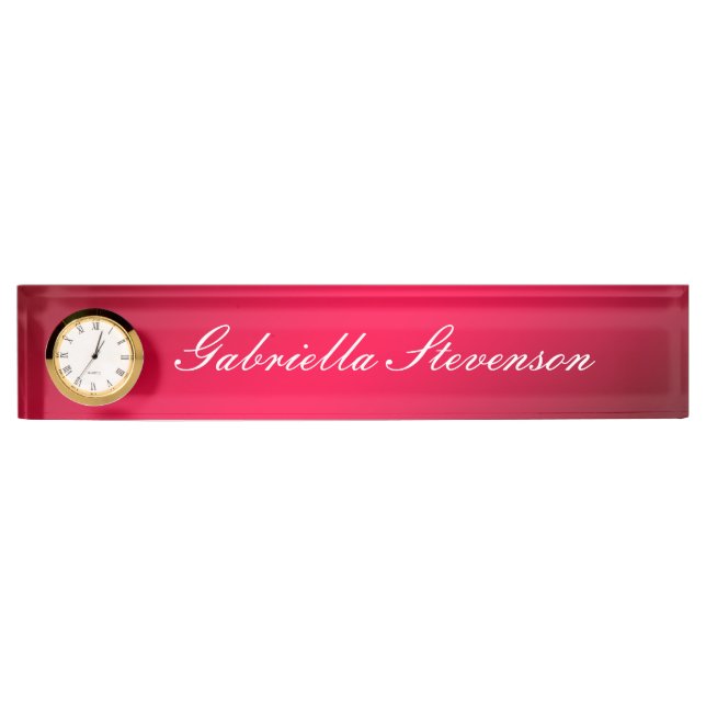 Professional Customise Text Red Handwriting Nameplate (Front)