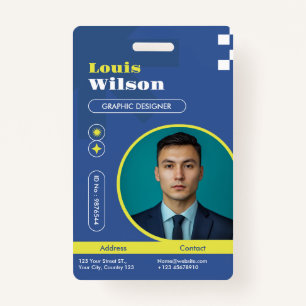 Professional Customizable Name & Barcode Staff ID Badge