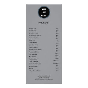 Professional Customized Logo  Price List  Rack Card