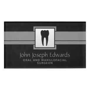 professional damask dentist office name tag