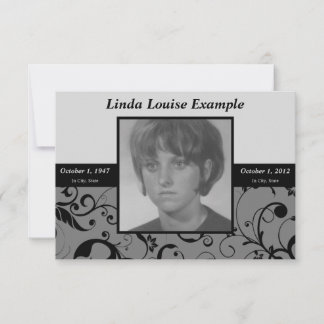 professional damask memorium card