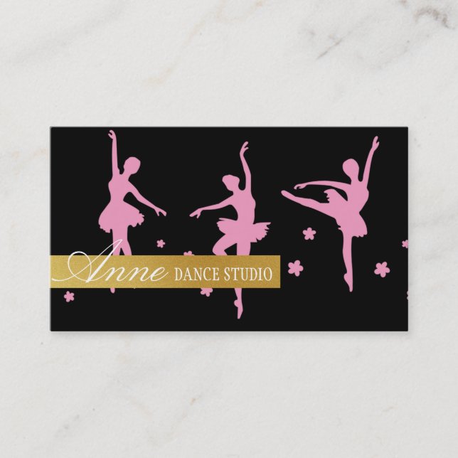 Professional Dance Instructor, Lessons, Studio Business Card (Front)