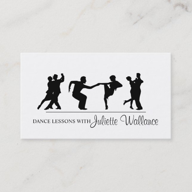 Professional Dance Studio, Instructor Business Business Card (Front)