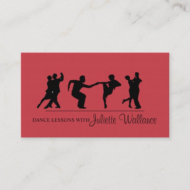 Professional Dance Studio, Instructor Business Card (Front)