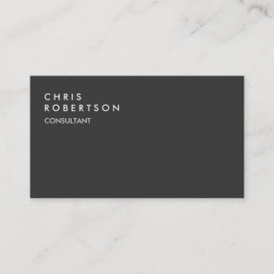 Professional Dark Grey Simple Business Card