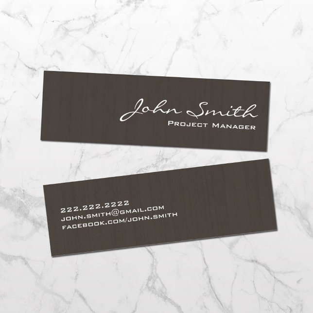 Professional Dark Wood Mini Business Card (Creator Uploaded)