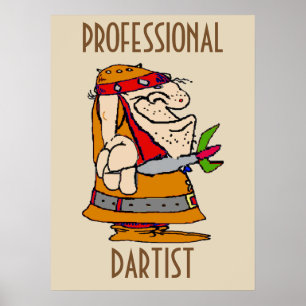 Professional Dart Player, edit text Poster