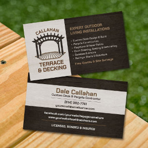 Professional Deck building & Patio Contractor Business Card
