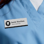 Professional Dental Assistant Dentist Tooth Logo Name Tag<br><div class="desc">Show off your name and title in Style with this "Professional Dental Assistant Dentist Tooth Logo" personalised name tag. You can customise it with your name and text on this design. This classy name tag will definitely impress staff and patients alike! If you need further customisation, please click the "Customise...</div>