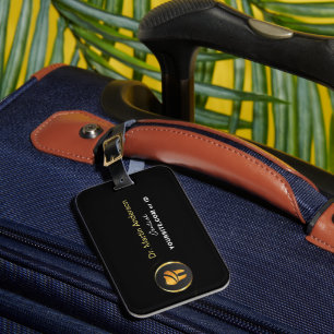 Professional Dental Clinic Gold Tooth Logo Luggage Tag
