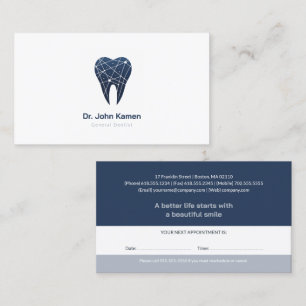 Professional Dental Dentist Appointment Card