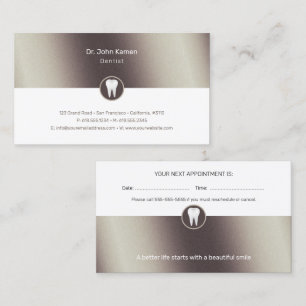 Professional Dental Gold Dentist Appointment Card