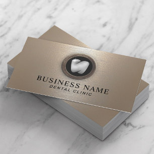 Professional Dentist Brushed Gold Metal Dental Business Card
