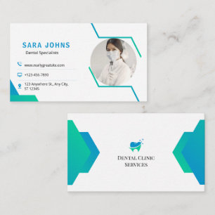 Professional Dentist Business Card With Photo