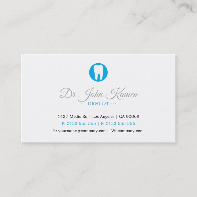 Professional Dentist | Deep Blue Business Card (Front)