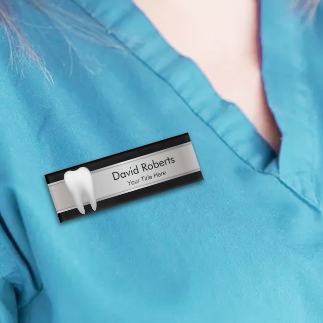 Professional Dentist Dental Assistant Name Tag (Creator Uploaded)