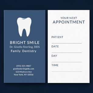 Professional Dentist Dental Care Blue Appointment Card