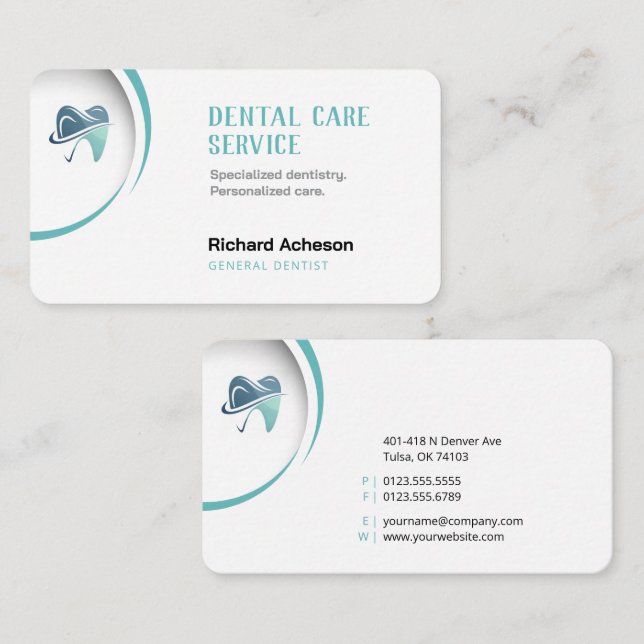 Professional Dentist | Dental Care Service Business Card (Front/Back)