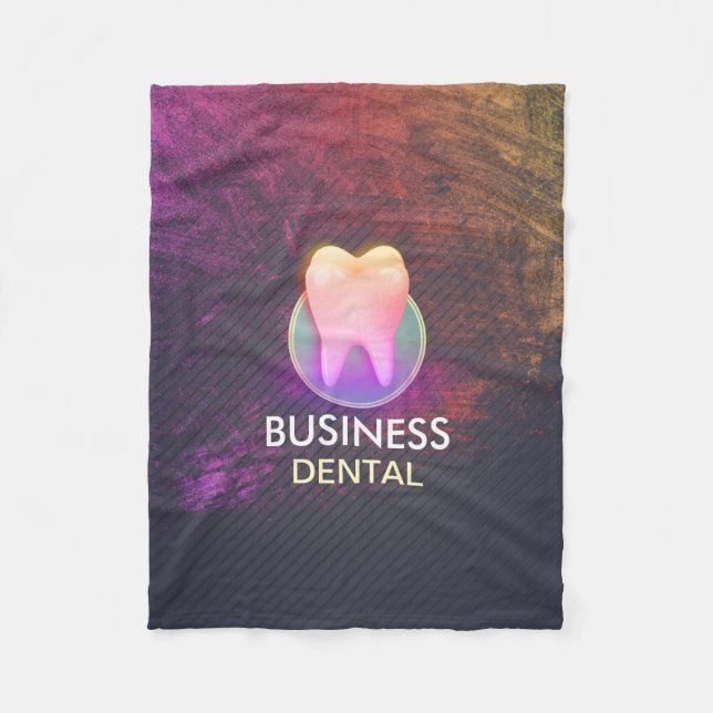 Professional Dentist Dental Clinic Rose Gold Tooth Fleece Blanket (Front)