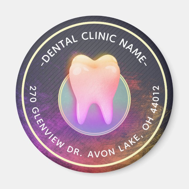 Professional Dentist Dental Clinic Rose Gold Tooth Magnet (Front)