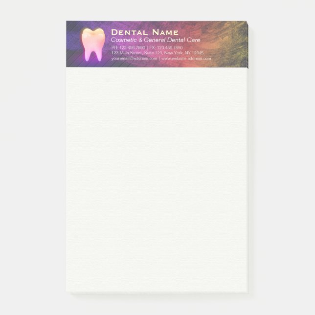 Professional Dentist Dental Clinic Rose Gold Tooth Post-it Notes (Front)