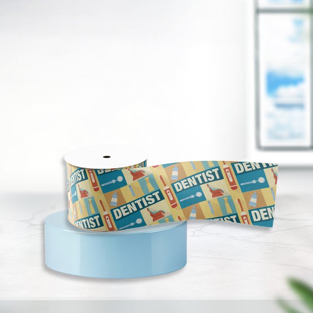 Professional Dentist Iconic Designed Grosgrain Ribbon (Creator Uploaded)