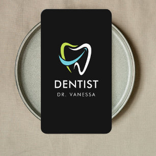 Professional Dentist Tooth Logo Dental Qr Code Business Card