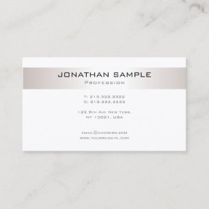 Professional Design Modern Chic Minimalistic Plain Business Card