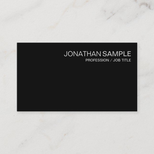 Professional Design Plain Black And White DeLuxe Business Card (Front)
