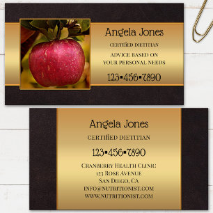 Professional Dietician Nutritionist Photo Business Card