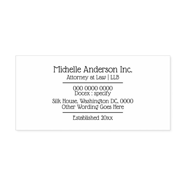 Professional DIY business particulars classy chic Self-inking Stamp (Design)