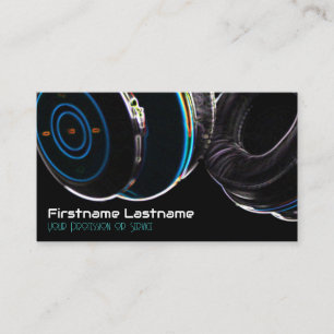 Professional DJ and VJ musician headphones Business Card