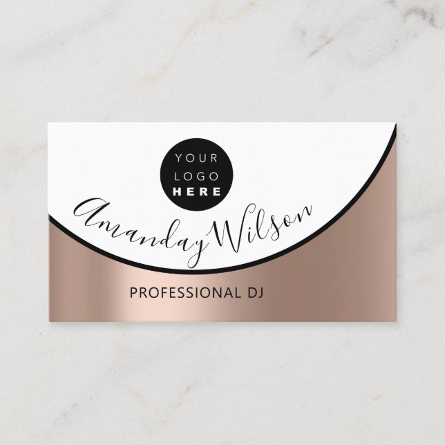 Professional DJ Logo Singer Weddings Events Business Card (Front)