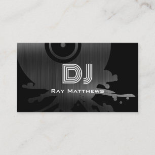 Professional DJ Music Producer Black and White Business Card