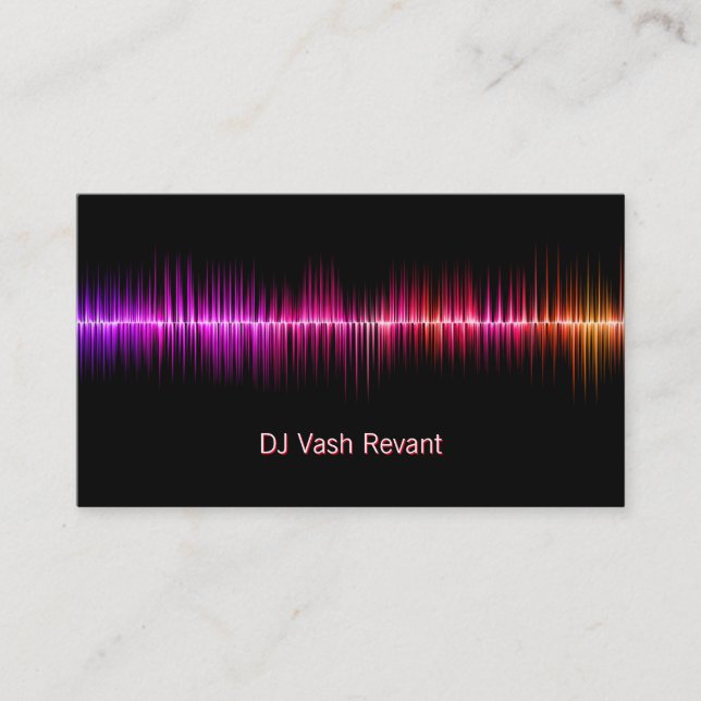 Professional DJ Sound Waves Business Card (Front)