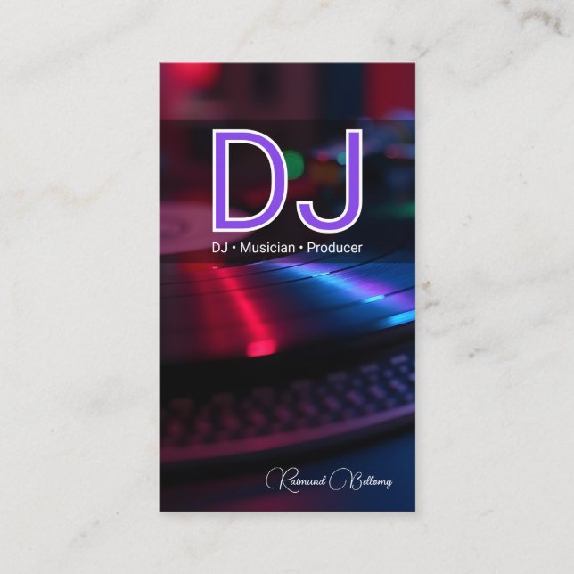 Professional DJ Turntable Business Card (Front)