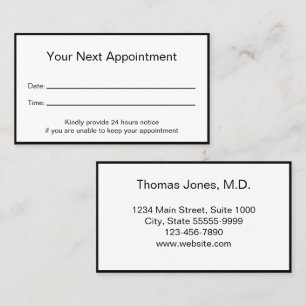 Professional Doctor's Office Your Next Appointment Card