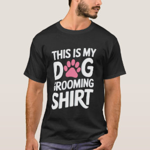 Professional Dog Grooming Gear with Paw Print Desi T-Shirt