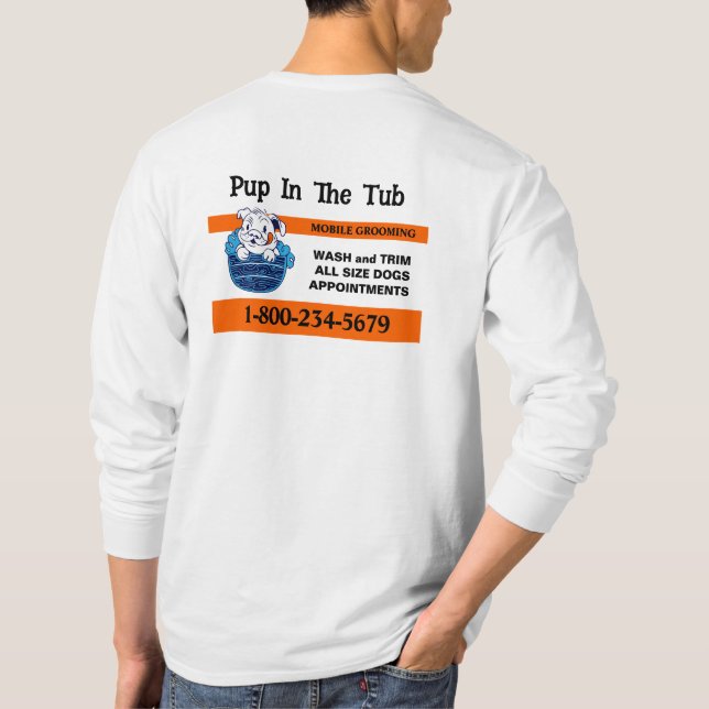 Professional Dog Grooming Service T-Shirt (Back)