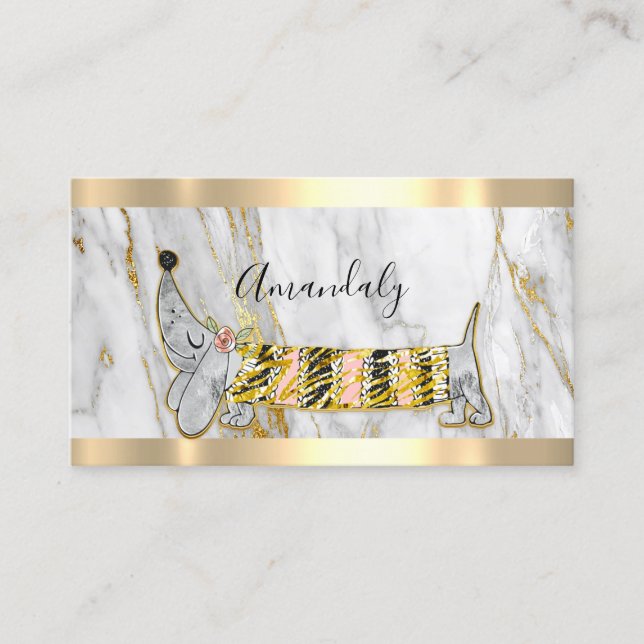 Professional Dog Sitter Pet's Care Basset Marble Business Card (Front)