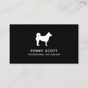 Professional Dog Walker Black Business Card
