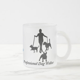Professional Dog Walker Frosted Glass Coffee Mug