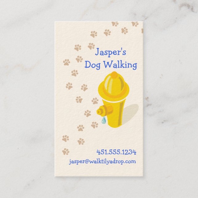 Professional Dog Walker_hydrant & paws Business Card (Front)