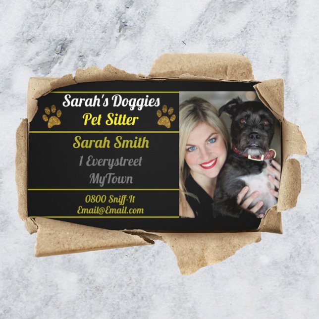 Professional Dog Walker Pet Sitter Business Card (Creator Uploaded)