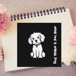 Professional Dog Walker Pet Sitter Stylish Square Business Card