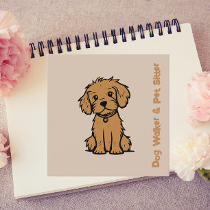 Professional Dog Walker Pet Sitter Stylish Trendy Square Business Card